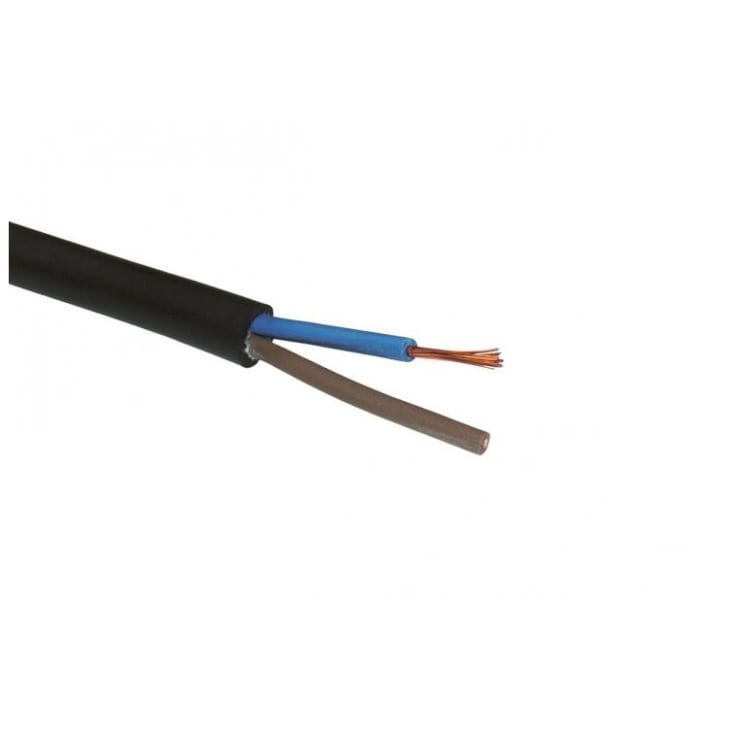 100 meter Gummikabel, 2x1,5 mm²