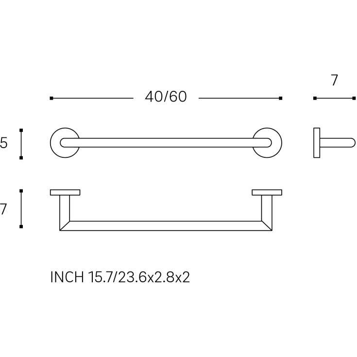 Cosmic Start håndklædestang, 40 cm, krom