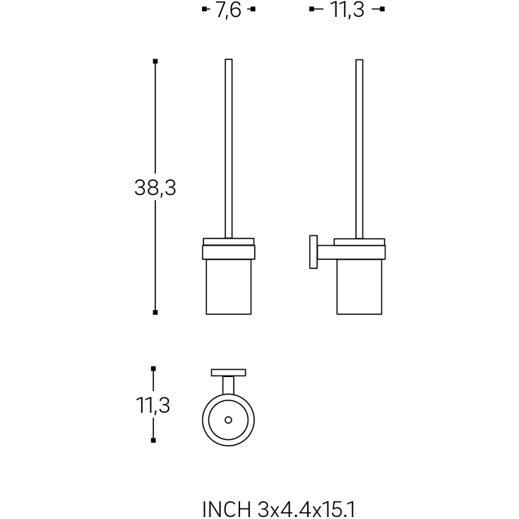 Cosmic Start toiletbørste, sort
