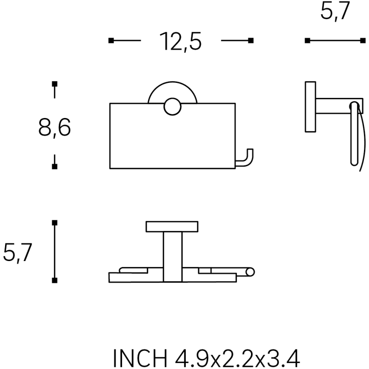Cosmic toiletrulleholder, mat sort