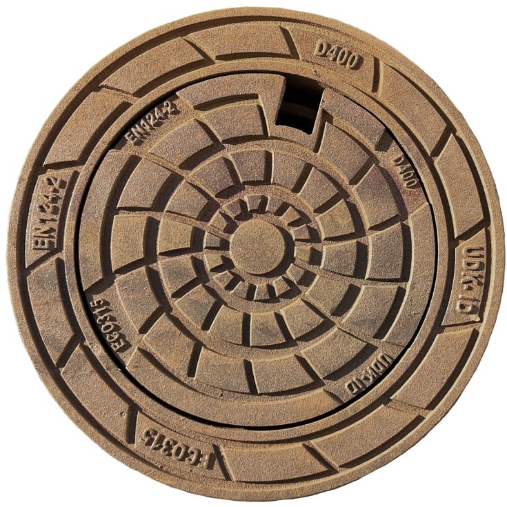 Ulefos 315 x 300 mm karm/dæksel m/lås, rund, flydende, 40 t, SG