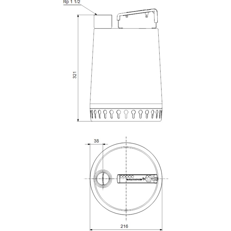 Grundfos pump AP12.40.06.3 m/1.1/2" invändig gänga, 10 m kabel, 400V