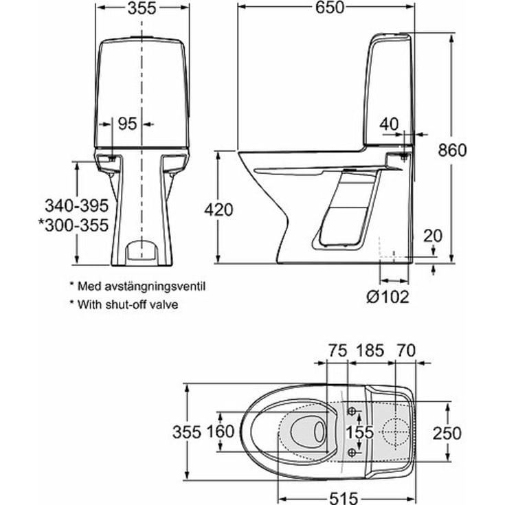 Ifö Spira toilet, uden skyllekant, rengøringsvenlig, hvid