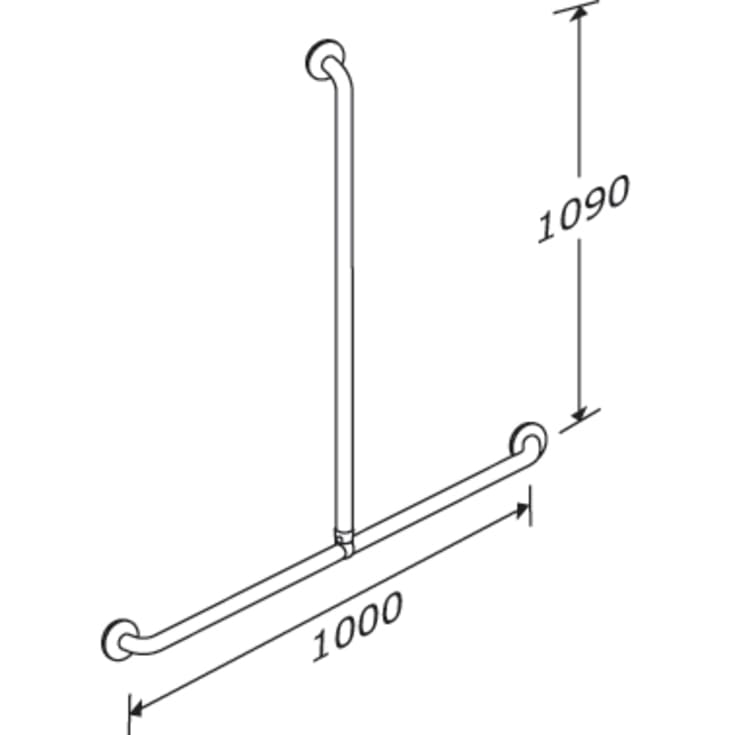 Pressalit Care Plus T støttegreb, 100x109 cm, blå