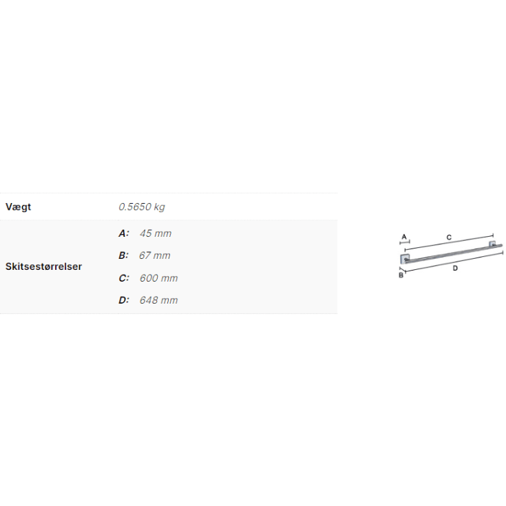 Smedbo House håndklædestang, krom