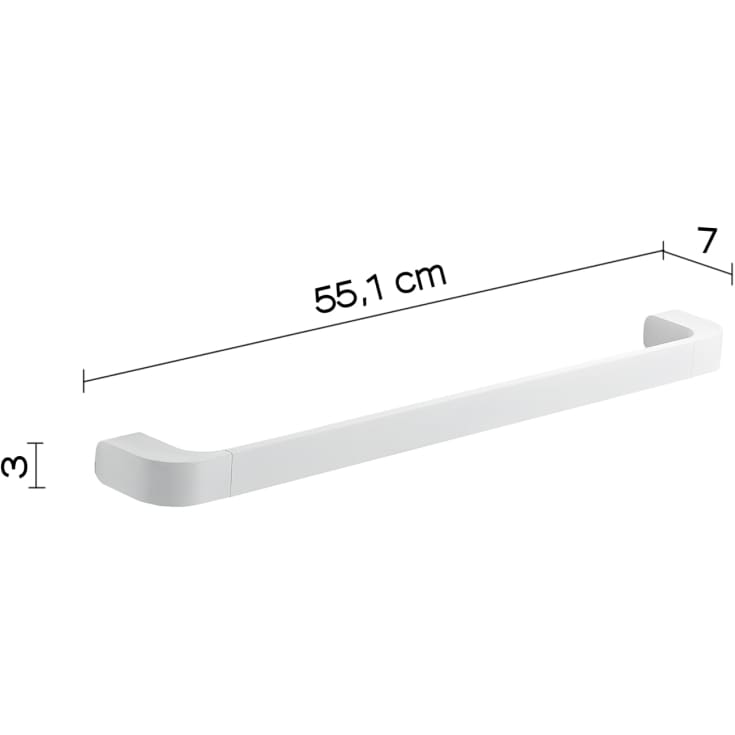 Hefe Outline håndklestang, 55 cm, matt hvit