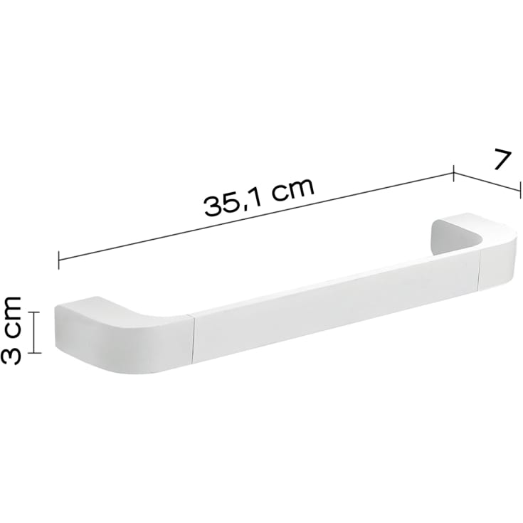 Hefe Outline håndklædestang, 35 cm, mat hvid