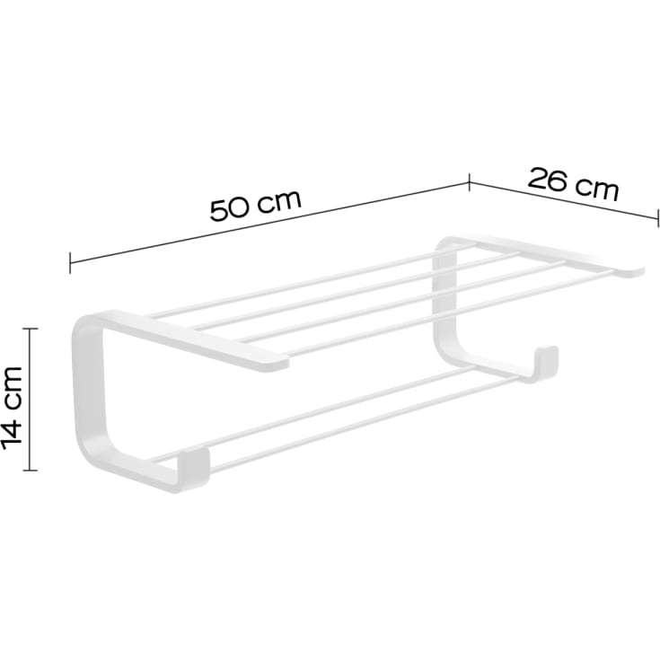 Hefe Outline hylde, 50x26 cm, mat hvid