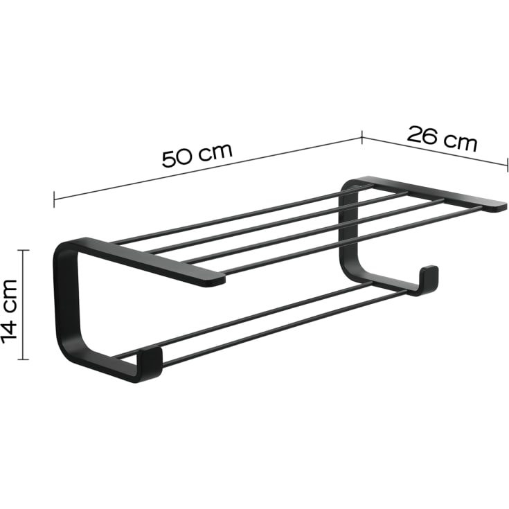Hefe Outline hylde, 50x26 cm, mat sort