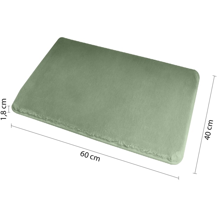 Hefe Fuzzy bademåtte, 40x60 cm, grøn