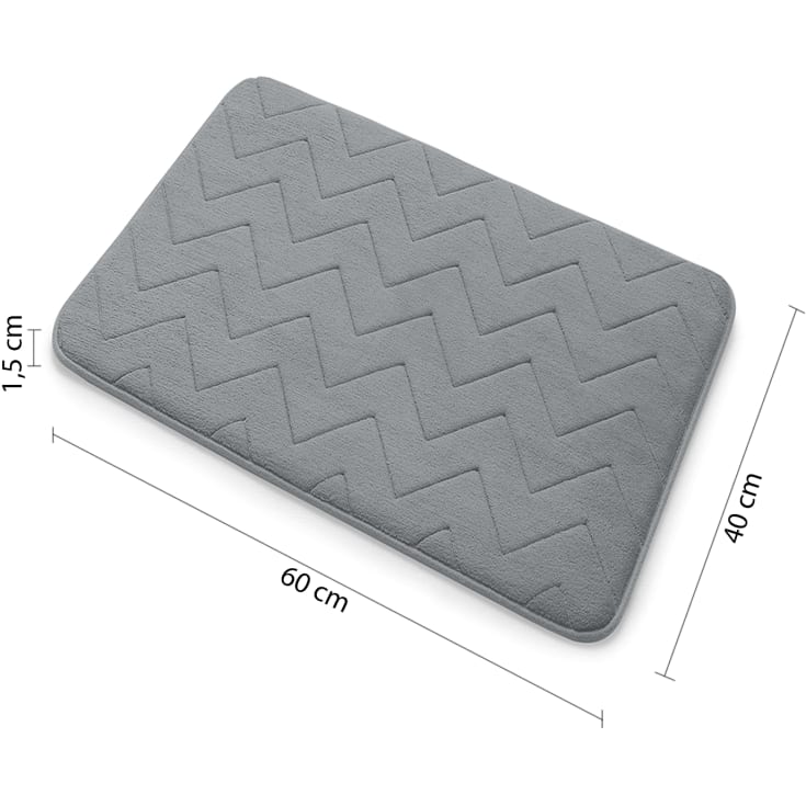 Hefe Mousse bademåtte, 40x60 cm, grå