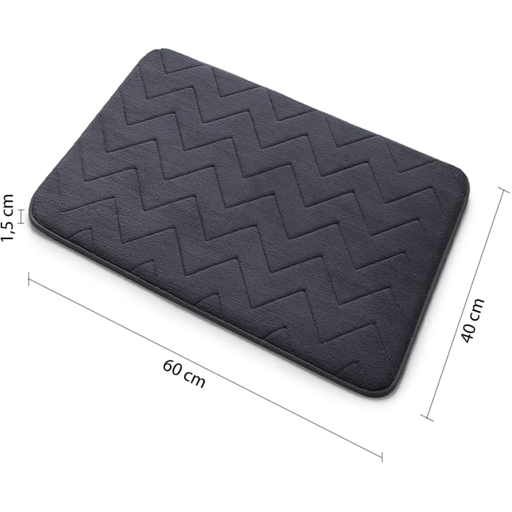 Hefe Mousse badrumsmatta, 40x60 cm, antracit