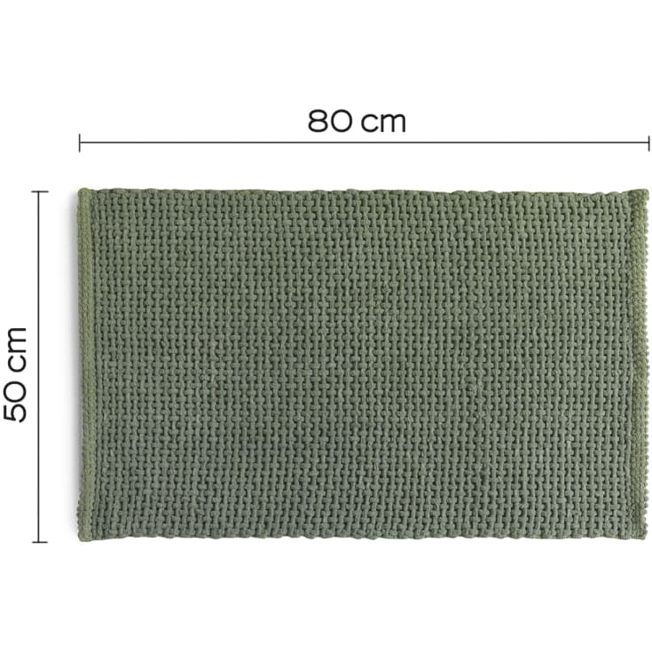 Hefe Knot badrumsmatta, 50x80 cm, grön