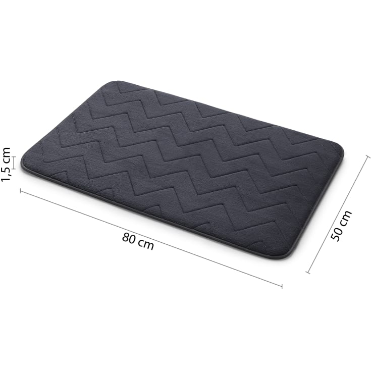 Hefe Mousse bademåtte, 50x80 cm, antracit