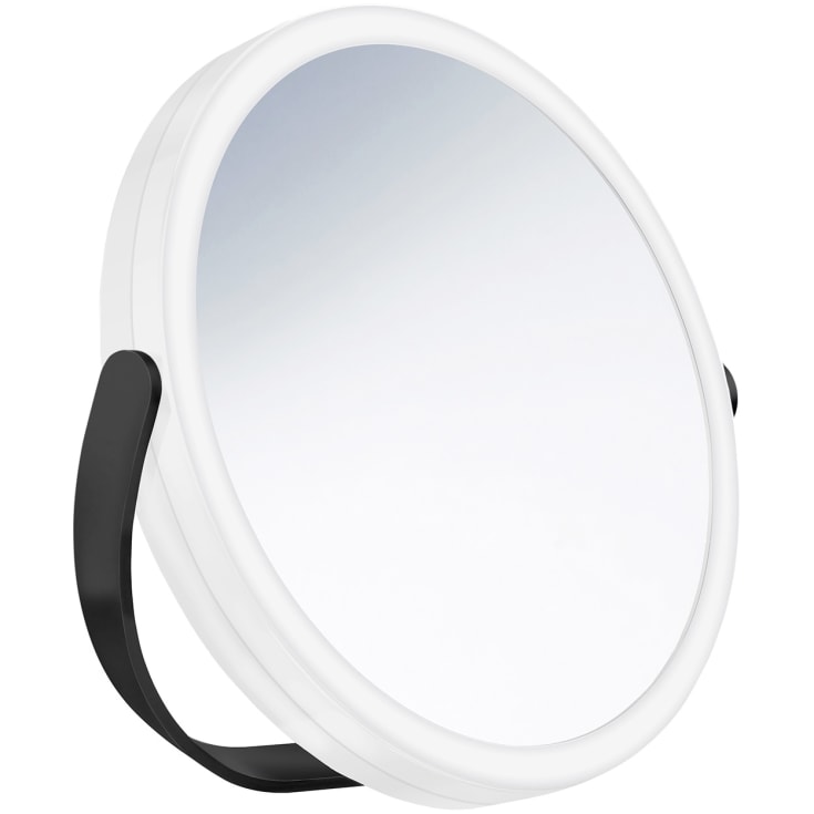 Smedbo Outline makeup spejl med lys, Ø18 cm, sort