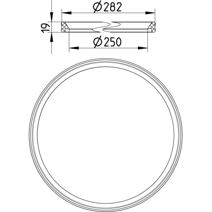 EPDM LÆBEPAKNING SORT, Ø250MM