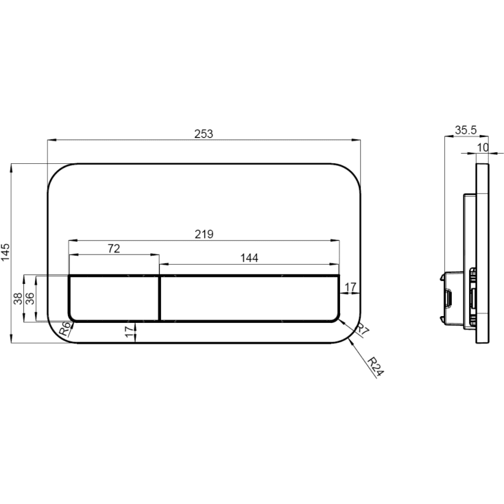 Villeroy & Boch ViConnect 200S betjeningsplade, hvid