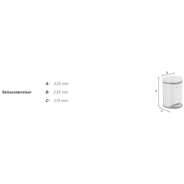 Smedbo Outline Lite papperskorg, 6 liter, vit