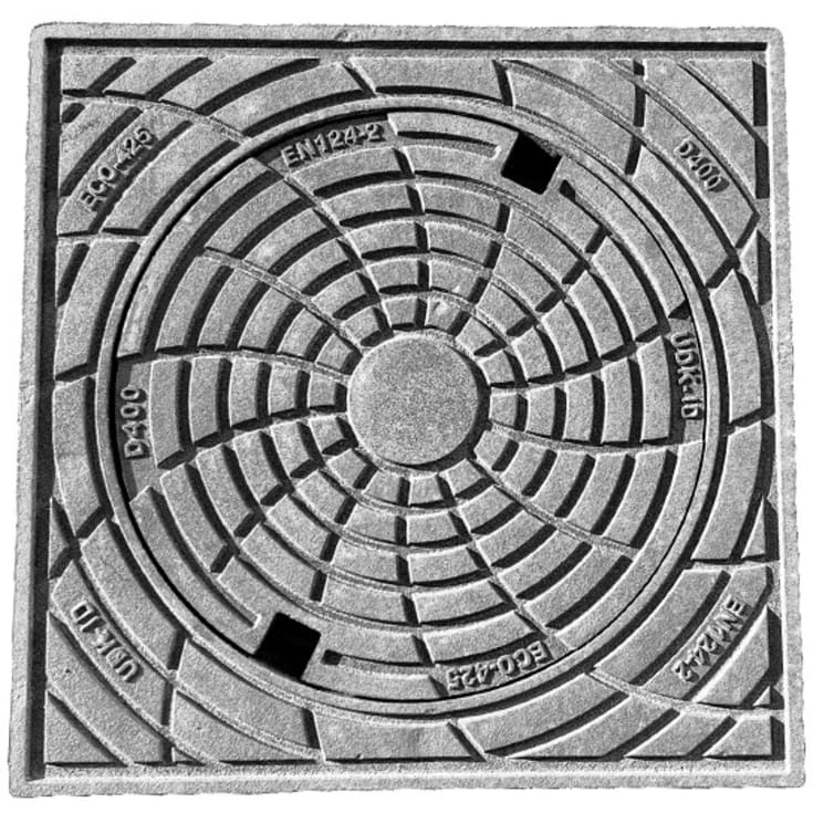 Ulefos 425 x 250 mm karm/dæksel m/lås, firk., fast, 40 t, SG