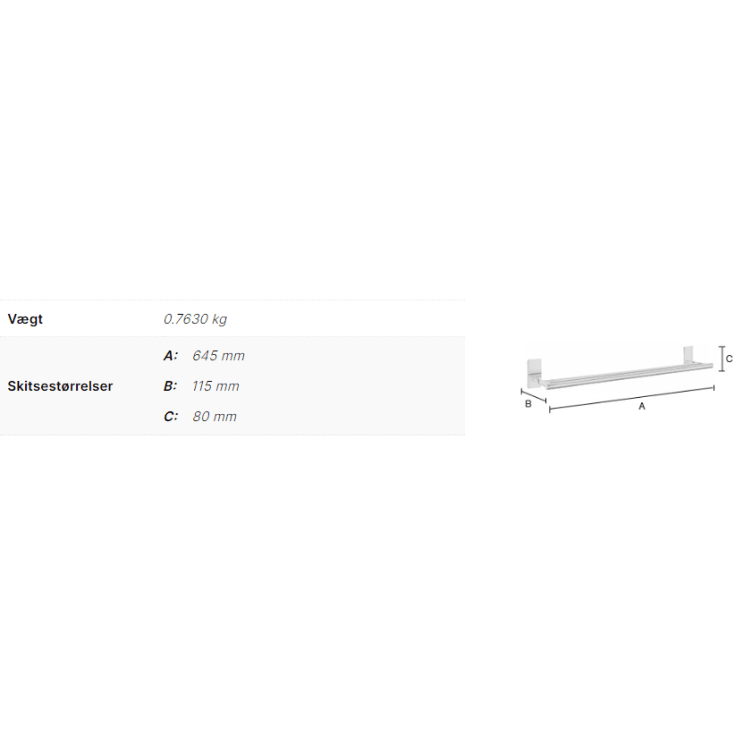 Smedbo Pool håndklædestang, krom