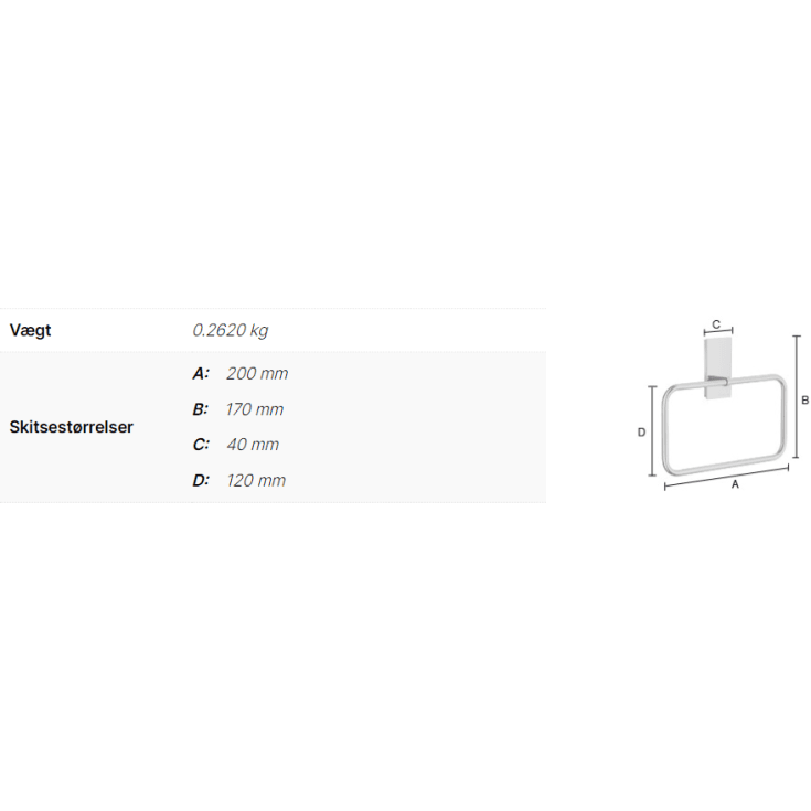 Smedbo Pool håndklædering, krom