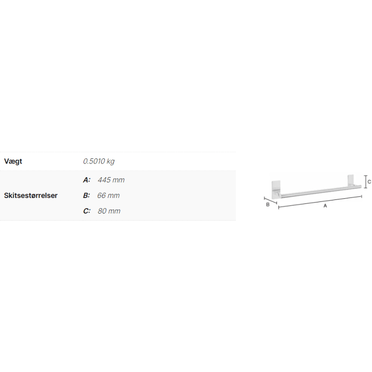 Smedbo Pool håndklædestang, 44,5 cm, krom