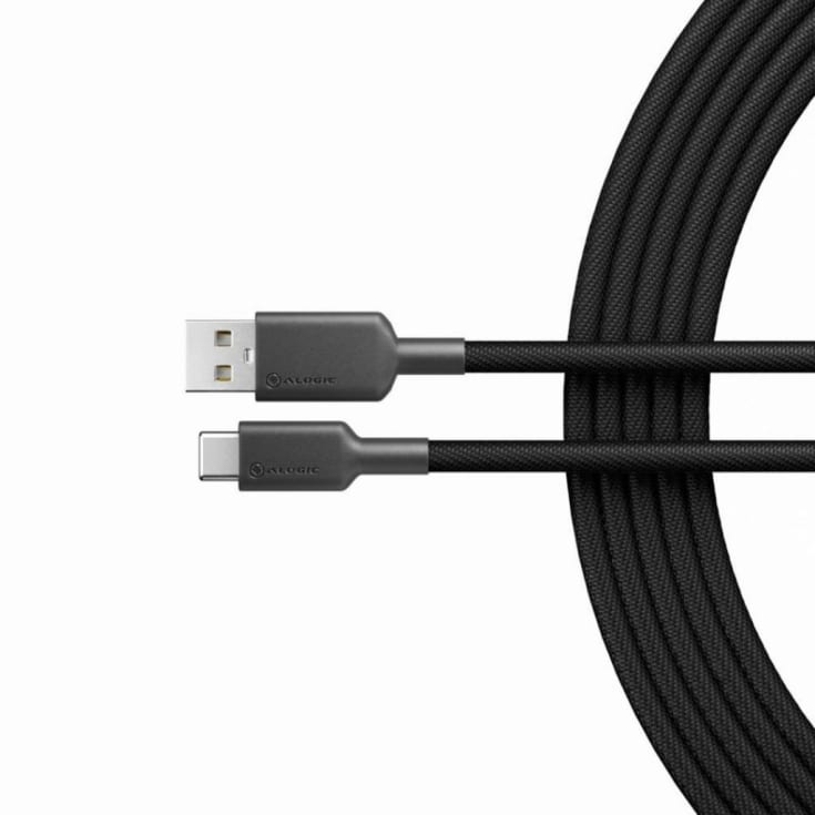 Alogic Elements PRO USB-A till USB-C laddarkabel 3A 1M, svart