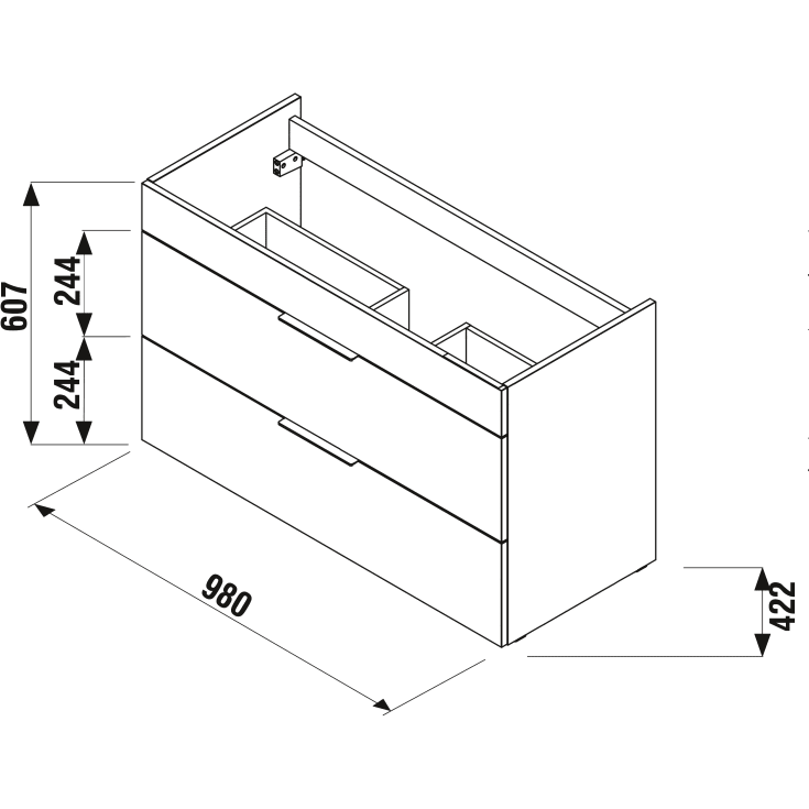 Jika Cube møbelpakke, 100x43 cm, hvit