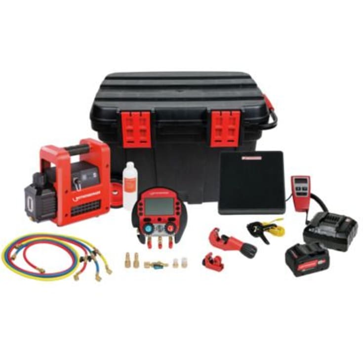 Rothenberger Rocaddy 120 sæt med R32 vakuumpumpe på batteri