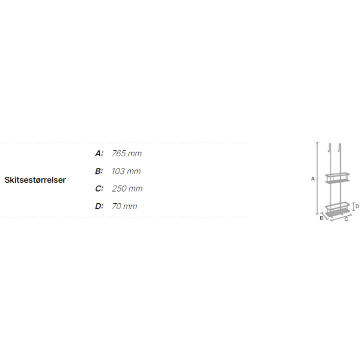 Smedbo Sideline brusehylde, mat sort