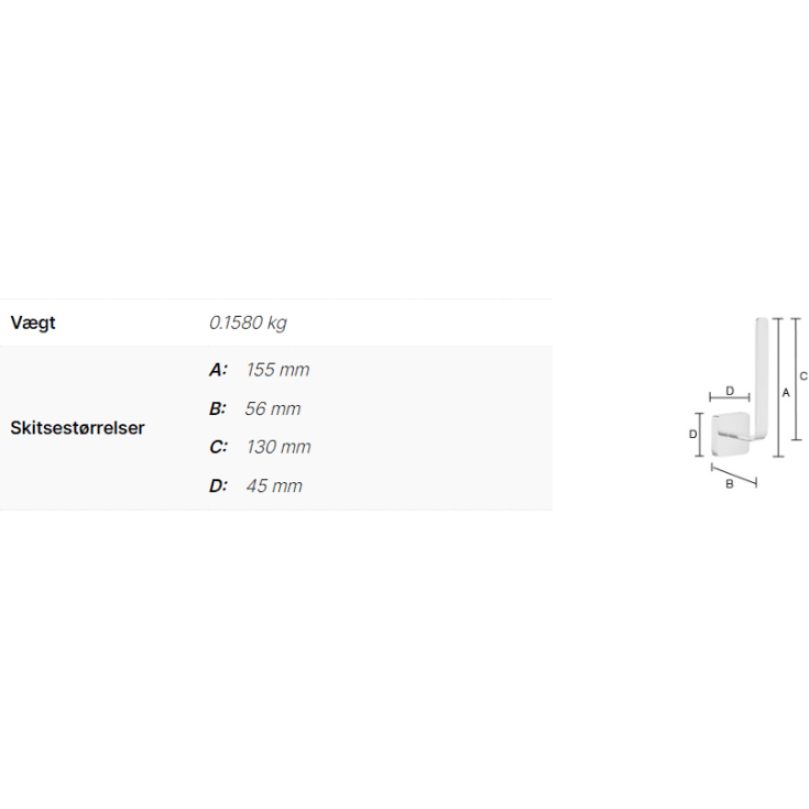 Smedbo Ice reservepapirholder, krom