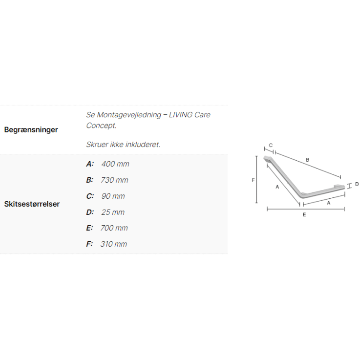 Smedbo Living støttegreb, krom