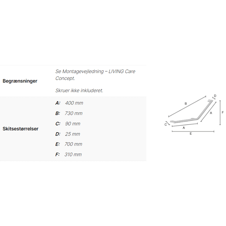 Smedbo Living støttegreb, krom