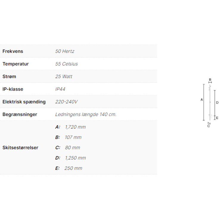 Smedbo Dry FK710 håndklædetørrer, el, 10,7x172 cm, poleret rustfrit stål