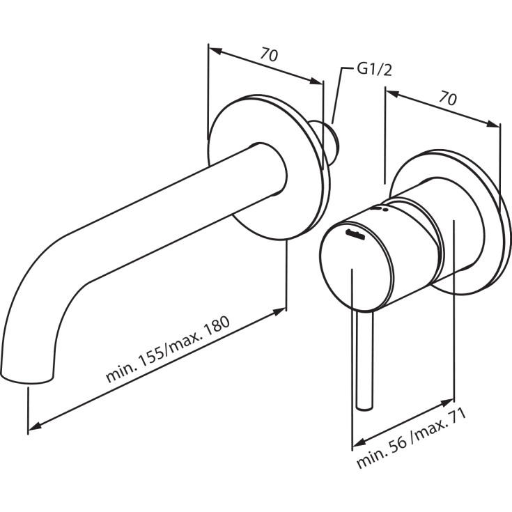 Damixa Osier håndvaskarmatur, mat sort
