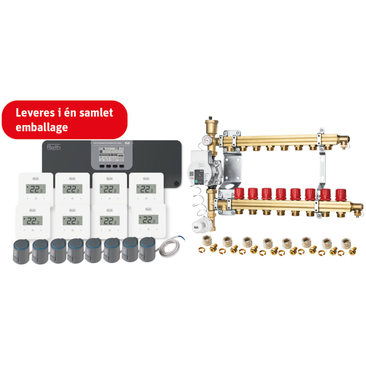 Roth Touchline SL gulvvarmestyring, trådløs, 8 kretser