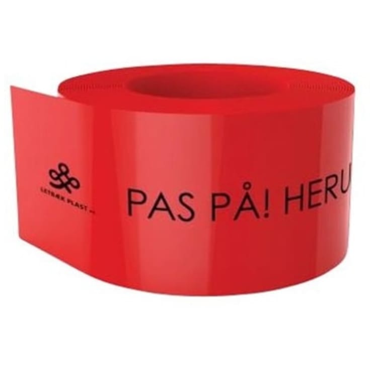 50 meter Kabelafdækning, rød, STÆRKSTRØM, 100 x 3,5 mm, 50 m