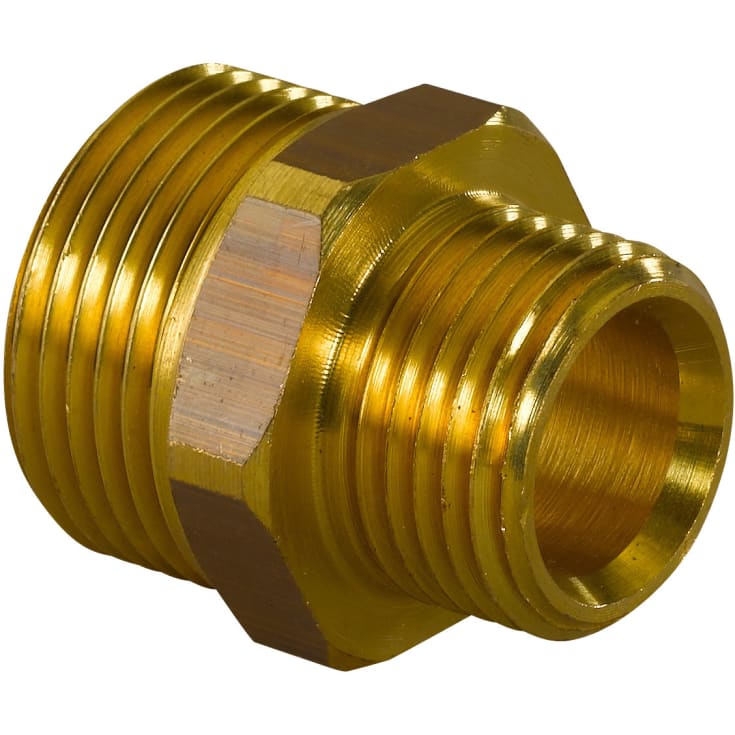 Uponor FPL-X dobbelnippel, utvendig/utvendig, 3/4"x1/2"
