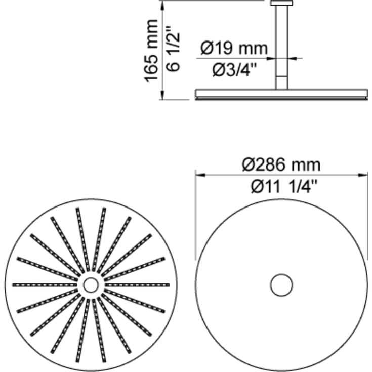 Vola 060A brusehoved, krom