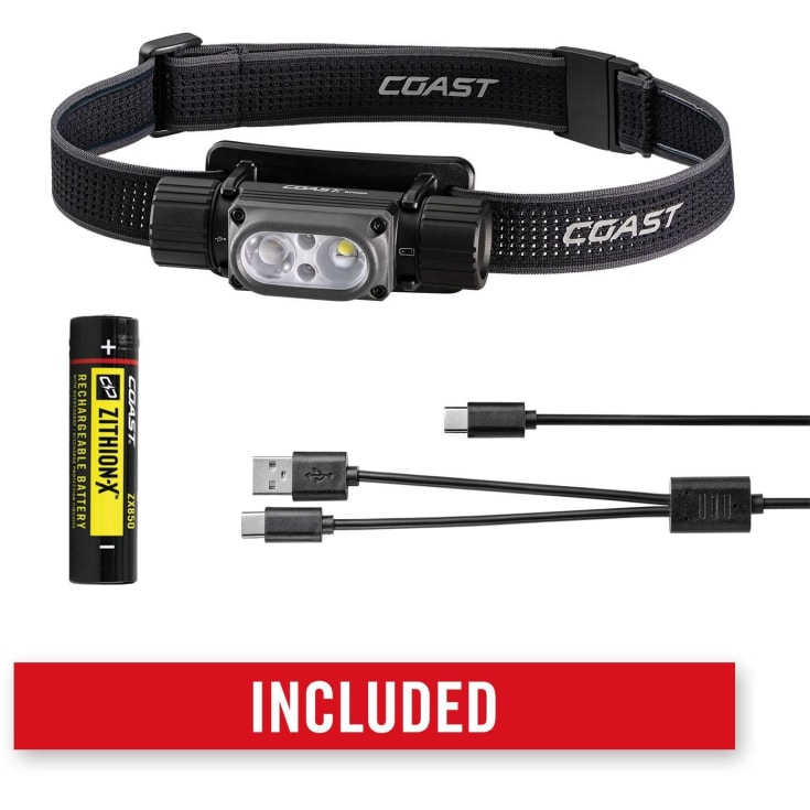 Coast WPH30R vandtæt, genopladelig pandelampe, 1000 lumen