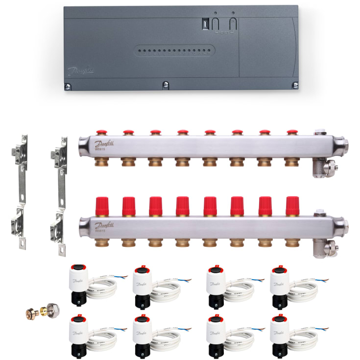 Danfoss Icon2 golvvärmestyrning, trådlös, 8 slingor