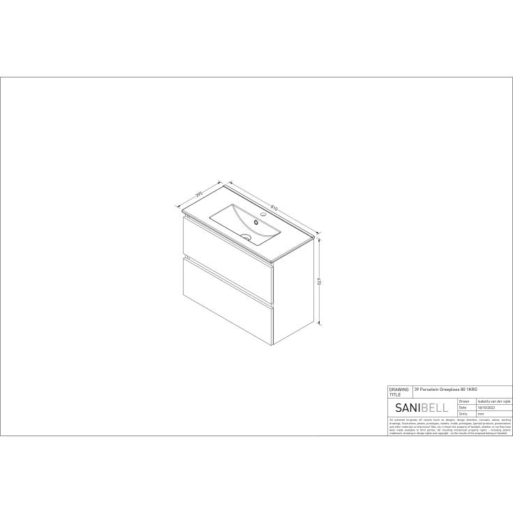 Sanibell Basicline möbelpaket, 80x39 cm, whisky ek
