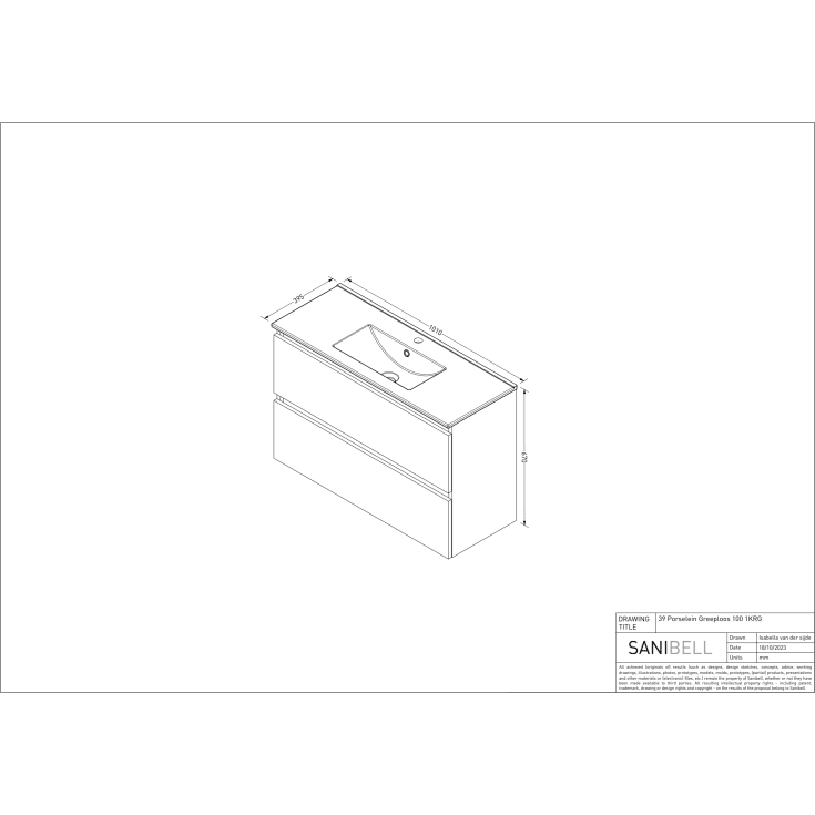 Sanibell Basicline möbelpaket, 100x39 cm, whiskey ek