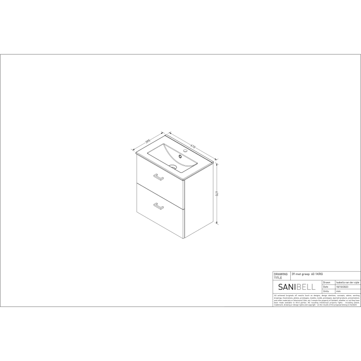 Sanibell Basicline møbelpakke, 60x39 cm, whisky eik