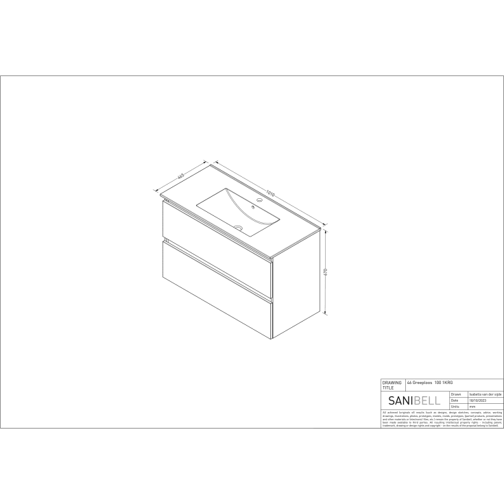 Sanibell Basicline møbelpakke, 100x46 cm, whisky eik