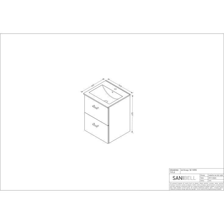Sanibell Basicline møbelpakke, 50x46 cm, hvid højglans