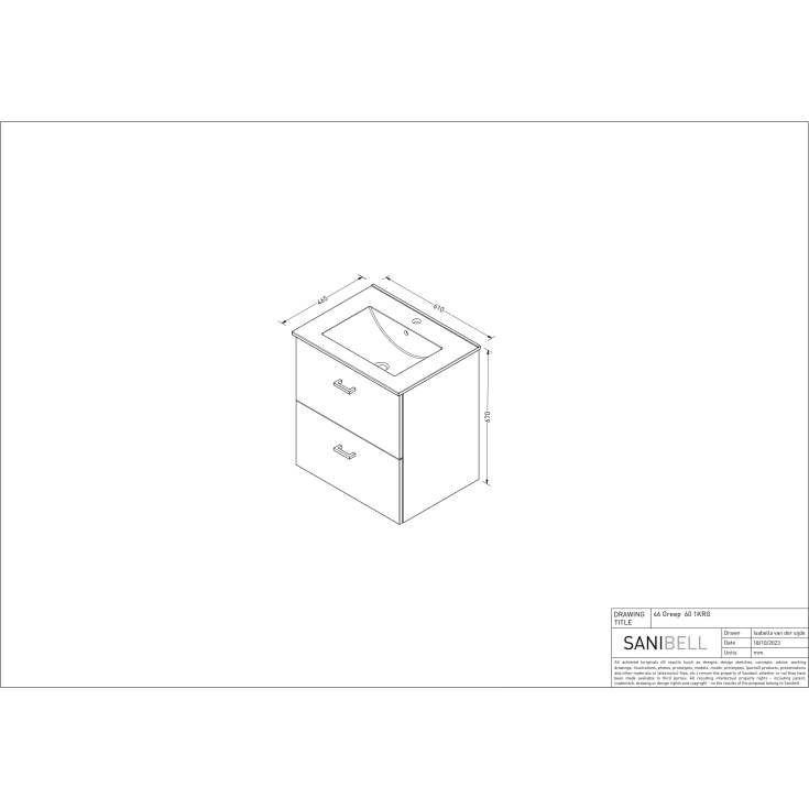 Sanibell Basicline möbelpaket, 60x46 cm, vit högglans