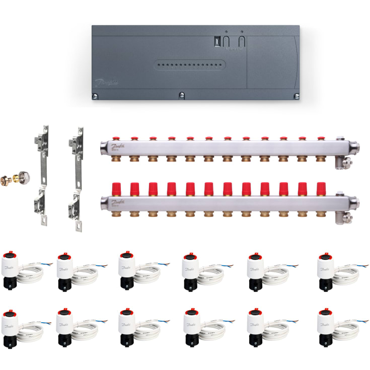 Danfoss Icon2 gulvvarmestyring, trådløs, 12 kretser