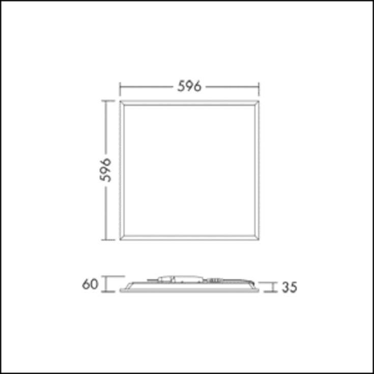 THORNeco LED Panel ANNA Vario 2, 36W 4400lm 3K-4K DALI, 596x596 mm