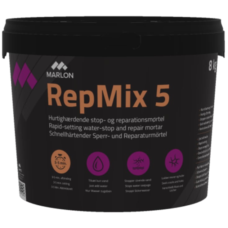Marlon RepMix 5 stopp- og reparasjonsmørtel, 8 kg